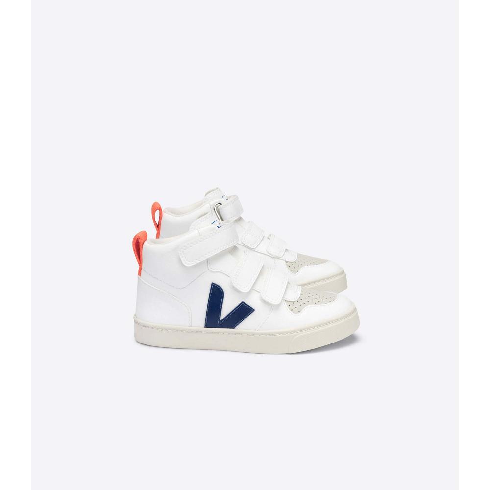 Veja V-10 MID CWL Hoog Kinderen White/Blue/Orange | NL 707ILH